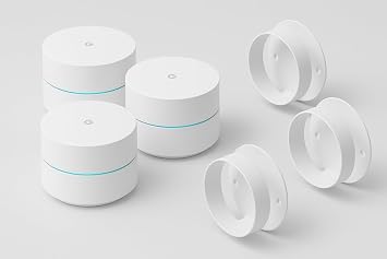 Google WiFi - AC1200 - Mesh WiFi Router System Bundle (3-Pack) + 3 Wall Mounts for Google - 4500 Sq Ft Coverage - Retail Packaging - Easy Setup, Seamless Signal for Smart Home Devices - Snow - Image 2