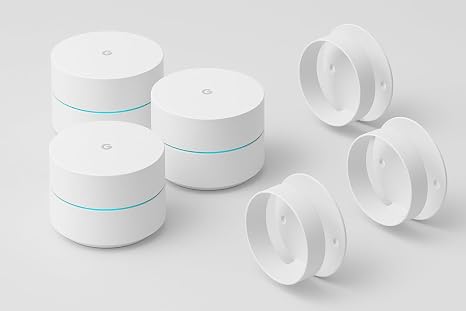 Google WiFi - AC1200 - Mesh WiFi Router System Bundle (3-Pack) + 3 Wall Mounts for Google - 4500 Sq Ft Coverage - Retail Packaging - Easy Setup, Seamless Signal for Smart Home Devices - Snow - Image 5
