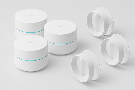 Google WiFi - AC1200 - Mesh WiFi Router System Bundle (3-Pack) + 3 Wall Mounts for Google - 4500 Sq Ft Coverage - Retail Packaging - Easy Setup, Seamless Signal for Smart Home Devices - Snow - Image 7
