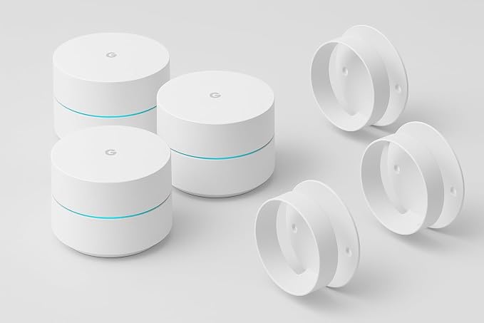 Google WiFi - AC1200 - Mesh WiFi Router System Bundle (3-Pack) + 3 Wall Mounts for Google - 4500 Sq Ft Coverage - Retail Packaging - Easy Setup, Seamless Signal for Smart Home Devices - Snow - Image 8