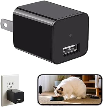 ULar Plug-in Indoor Camera, 4K UHD WiFi Small Cam, 16GB SD Card Included Wall Outlet Powered, Remote APP View & Motion Detection for Pets -No Audio