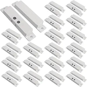 20 Sets NC Magnetic Contacts Window Door Sensor Surface-Mounted Reed Switch Alarm with Double Side Tape