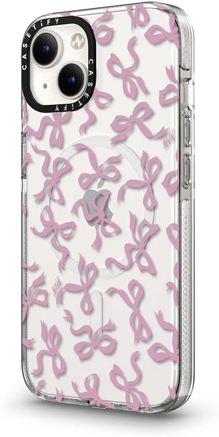 CASETiFY Clear iPhone 13 Case [Not Yellowing / 6.6 ft. 3X Military Grade Drop Protection/Compatible with Magsafe] - Bows - Clear