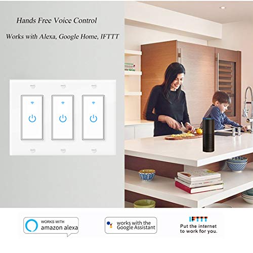 Smart WiFi Light Switch 3 Gang Compatible with Alexa | Smart Home - Image 3