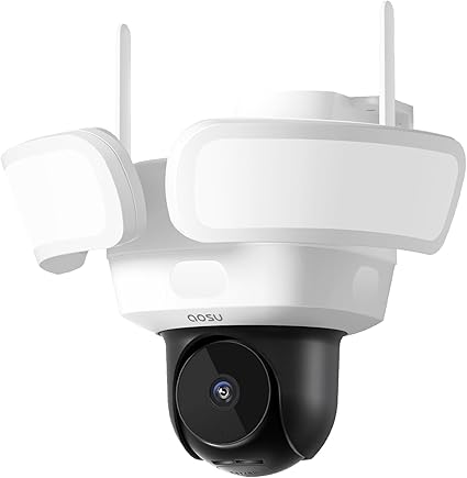 aosu Wired Floodlight Camera 3K 2600-Lumen 24/7 Recording