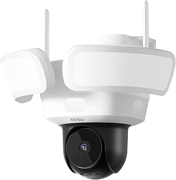 aosu Wired Floodlight Camera 3K 2600-Lumen 24/7 Recording