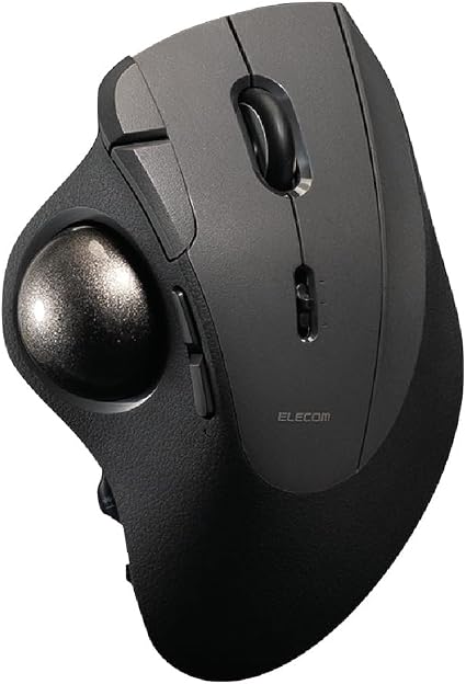 ELECOM IST PRO Trackball Mouse, 6 Device Connection, 3 Way Connectivity, Bluetooth 5.3, Wireless 2.4GHz, Wired, 12,000 DPI Sensor, 36mm Ergonomic, 10 Custom Buttons, Silent Click, Swappable Bearings