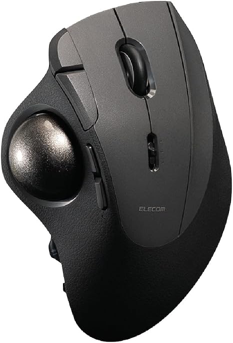 ELECOM IST PRO Trackball Mouse, 6 Device Connection, 3 Way Connectivity, Bluetooth 5.3, Wireless 2.4GHz, Wired, 12,000 DPI Sensor, 36mm Ergonomic, 10 Custom Buttons, Silent Click, Swappable Bearings