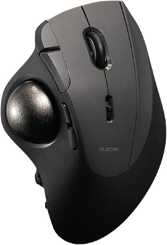 ELECOM IST PRO Trackball Mouse, 6 Device Connection, 3 Way Connectivity, Bluetooth 5.3, Wireless 2.4GHz, Wired, 12,000 DPI Sensor, 36mm Ergonomic, 10 Custom Buttons, Silent Click, Swappable Bearings