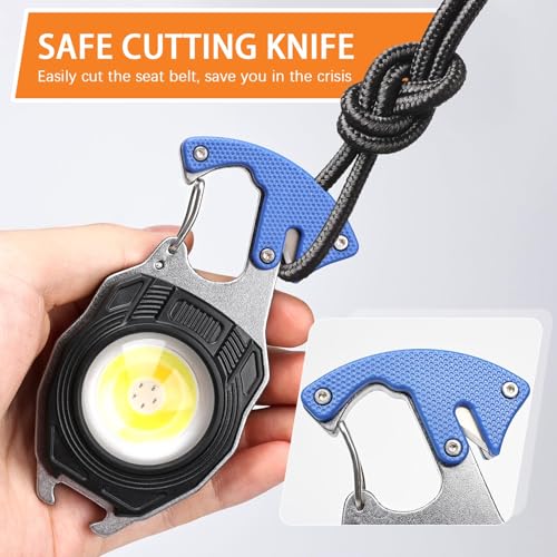 MAKDAK 2PC Keychain Flashlight Rechargeable Cob Keychain Work Light 7 Modes 1600Lumen High Lumen Flashlights for Emergencies,EDC