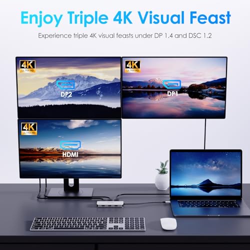 WAVLINK Laptop Docking Station, Quad Monitors, Dual DisplayPort, HDMI, VGA - Image 5