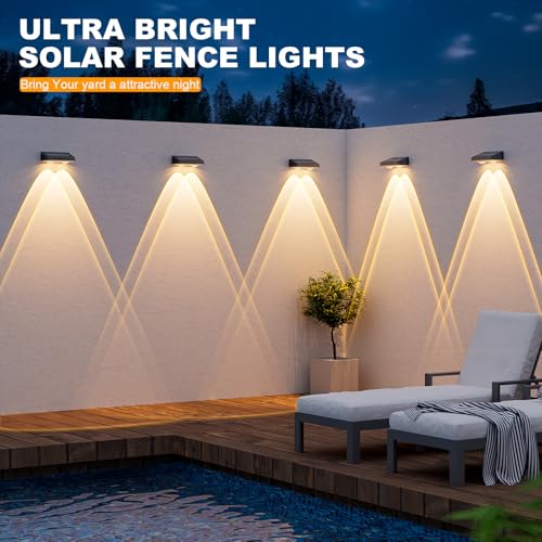 Solar Fence Lights — 12-Pack Warm White LED, Waterproof - Image 3