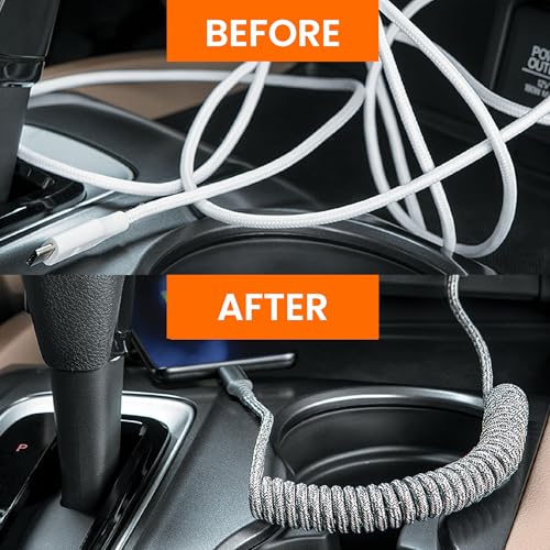 Ventev USB A to Apple Lightning High-Speed Helix Travel Cable for iPhone 1-14, AirPods, iPads and More devicess (Heather Gray)