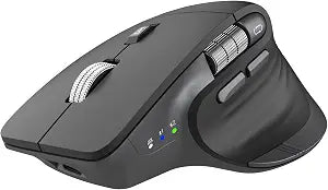 CITLLA Ergonomic Bluetooth Mouse for Laptop, Rechargeable Wireless Mouse with Multi-Device Switching, Silent Click, Flying Scroll & Thumb Wheel, 4800 DPI for PC, Mac, Tablet and Phone (Black)
