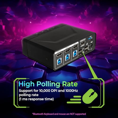 IOGEAR Nexus 3-Port 4K HDMI Gaming KVM Switch – Supports PS5/PS4, Xbox Series X|S, Nintendo Switch, PC – 1440p 144Hz, 1080p 240Hz, USB 3.2 Hub, RGB, Keymander App — GCS1337