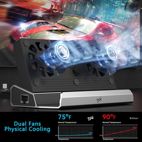 YCE12-in-1 Steam Deck Dock for ROG Ally X, Steam Deck, Legion Go, Switch