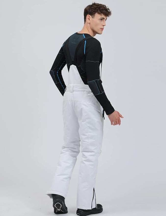 YEEFINE Men's Waterproof Snow Ski Pants Insulated Warm Winter Outdoor Snowboard Bibs with Suspenders