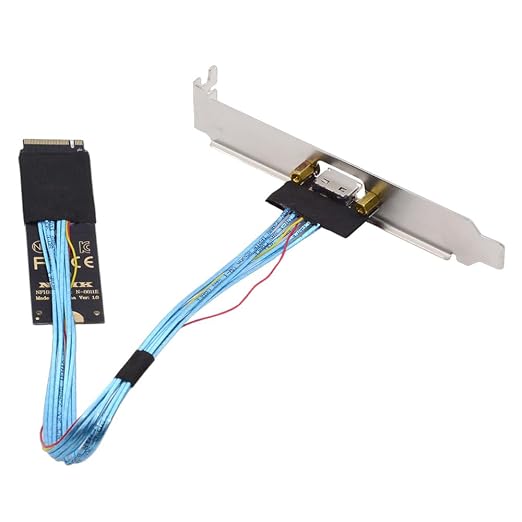 PCI-E4.0 M.2 M-Key to Oculink SFF-8612 SFF-8611 Host Cable 30cm with Bracket 2280 NGFF for NVME U.2 SSD eGPU