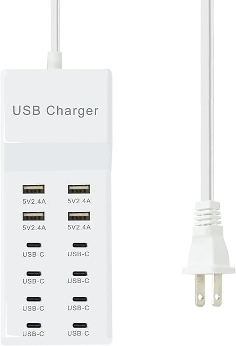 USB C Multiport Power Strip USB Desktop Fast Charging Station