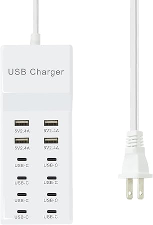 USB C Multiport Power Strip USB Desktop Fast Charging Station