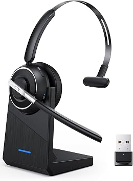 Wireless Headset with Mic for Work Bluetooth Headset with Microphone for PC