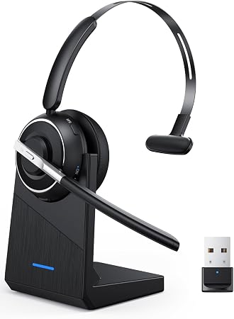 Wireless Headset with Mic for Work Bluetooth Headset with Microphone for PC