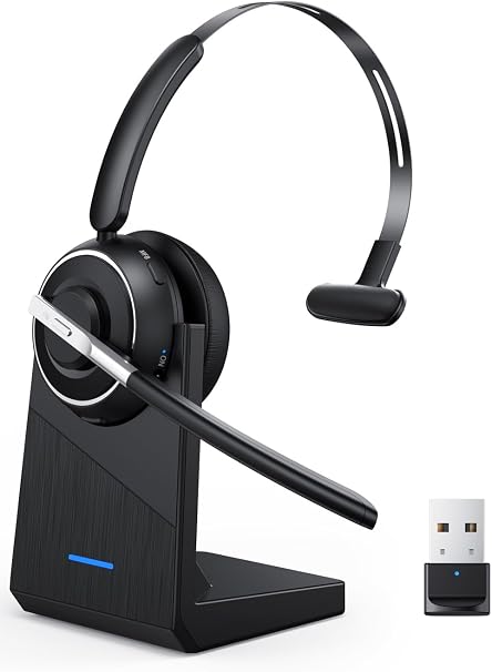 Wireless Headset with Mic for Work Bluetooth Headset with Microphone for PC