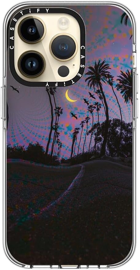 CASETiFY Clear iPhone 14 Pro Case [Not Yellowing / 6.6 ft. 3X Military Grade Drop Protection/Compatible with Magsafe] - Palm Vibes - Clear