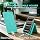 Flexible Silicone Aluminum Phone Holder Tablet Stand with Charging Port Design, Foldable Airplane Laptop/Phone Stand for Home Office Travel (Tiffany)