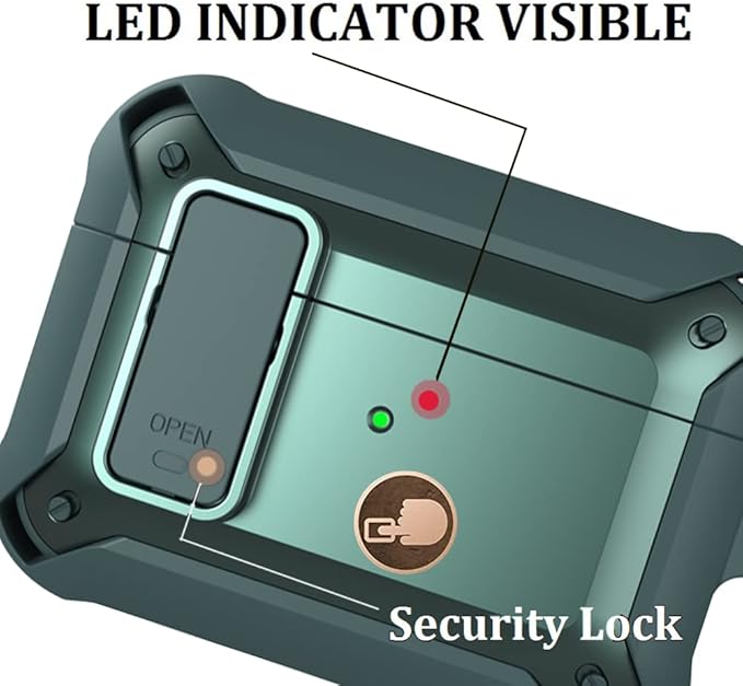 for Airpods Pro 2/1 Gen Case Cover with Lock (2019/2022/2023), Rugged Locking Case for Airpod Pro 2nd/1st Generation Shockproof Armor Protective Skin for Apple iPod Pro - Army Green