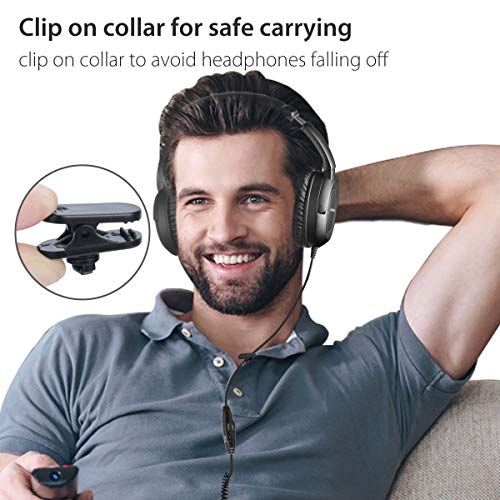 Avantree HF039 Wired Long Coiled Cord Headphones for TV and PC