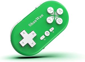 ShanWan Bluetooth Gamepad Keychain Sized Mini Controller for Switch, Windows, Android, iOS & PS4(Green)