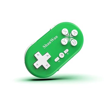 ShanWan Bluetooth Gamepad Keychain Sized Mini Controller for Switch, Windows, Android, iOS & PS4(Green)