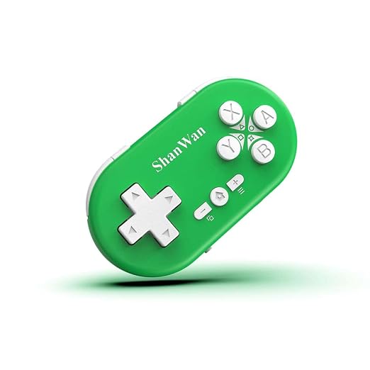 ShanWan Bluetooth Gamepad Keychain Sized Mini Controller for Switch, Windows, Android, iOS & PS4(Green)