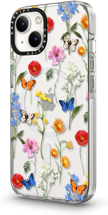 CASETiFY Clear iPhone 13 Case [Not Yellowing / 6.6 ft. 3X Military Grade Drop Protection/Compatible with Magsafe] - Millennial- Ditsy Floral - Clear
