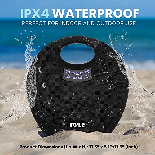 PYLEUSA Wireless Portable Bluetooth Speaker with Built in Rechargeable Battery, Wireless Microphone, Clear Surround Sound, Mini IPX4 Waterproof Speaker for Indoor and Outdoor Activities