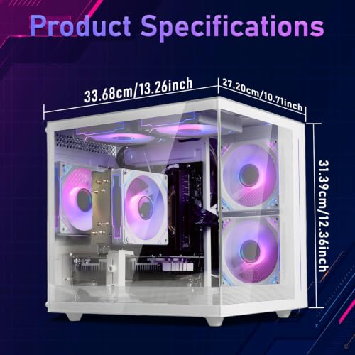 suevery Ryzen7 Prebuilt Gaming PC Bundle Desktop Computer White - Image 6
