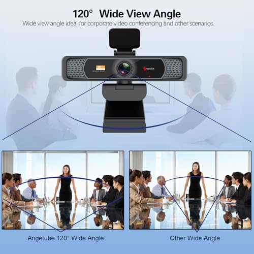 Angetube Wide Angle 4K Webcam for PC, 120° FOV Video | Computer Access - Image 4