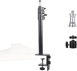 Camera Desk Mount Table Stand - Height & Angle Adjustable Light Stand 360° Rotation, Lightweight Aluminum for Live Streaming, Video Conferencing | Ideal for Content Creators, Photographers