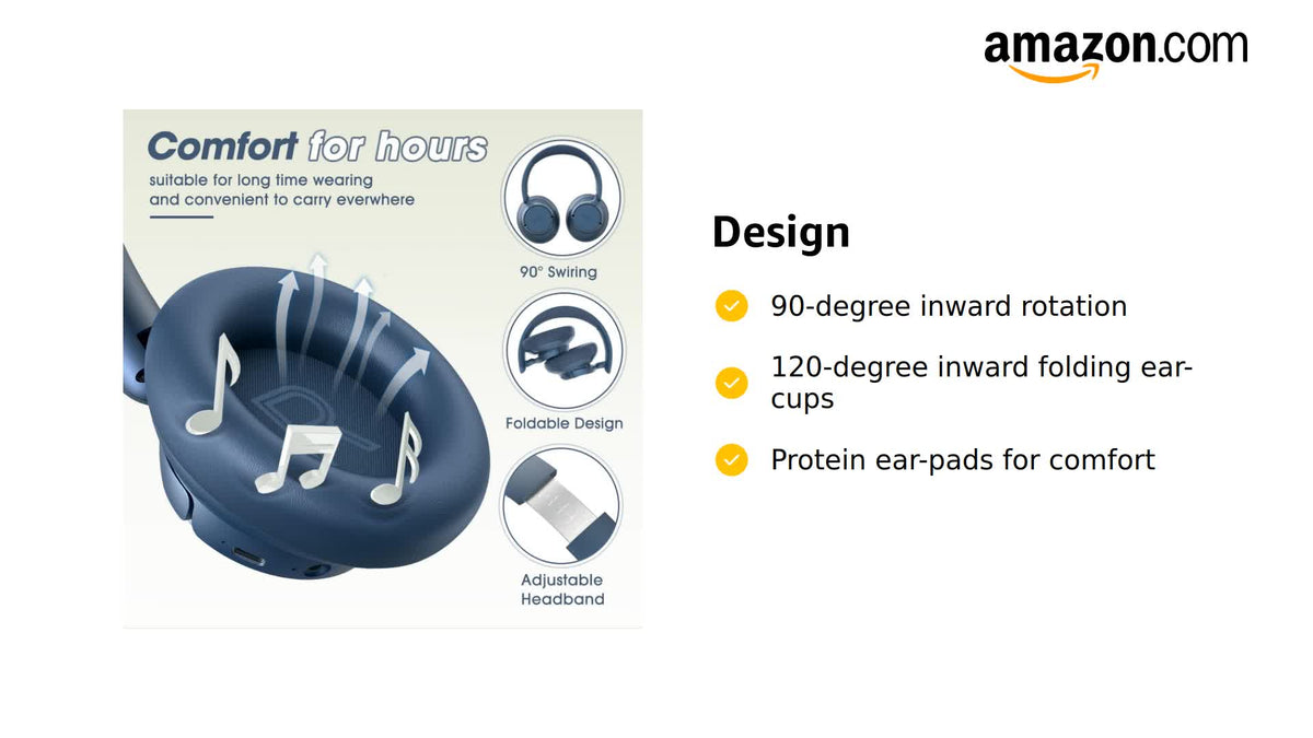 BERIBES Hybrid Active Noise Cancelling Headphones Wireless Over Ear 70Hours