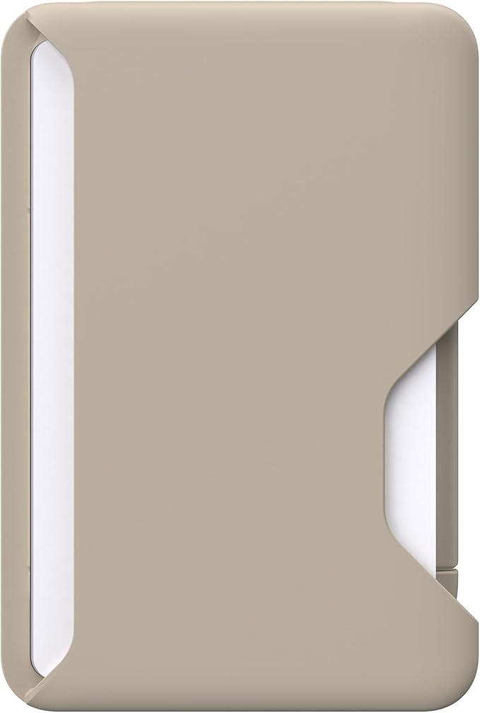 Speck iPhone Wallet MagSafe Accessory - Removable ClickLock No-Slip Interlock - Holds 1-3 Cards - Soft Touch Finish, Scratch Resistant Card Holder Built for MagSafe - Pale Oak/Dark Umber
