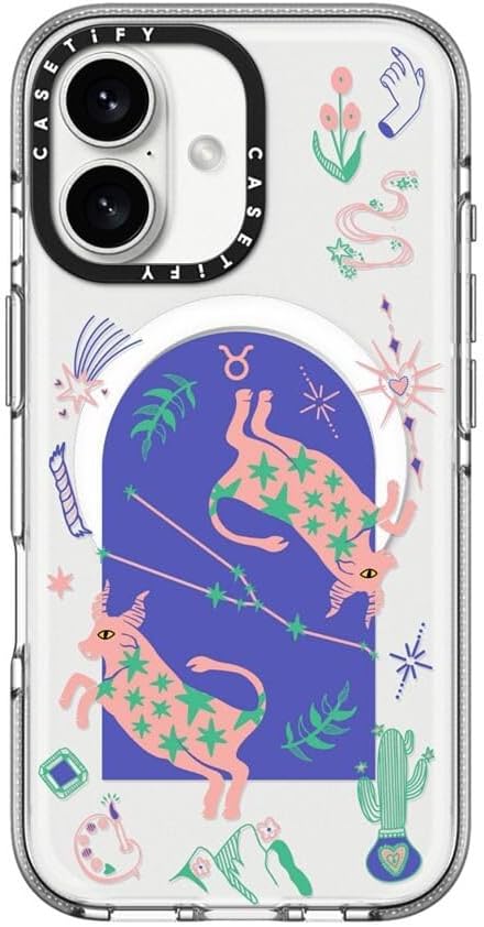 CASETiFY Clear iPhone 16 Case [Not Yellowing / 6.6 ft. 3X Military Grade Drop Protection/Compatible with Magsafe] - Taurus - Clear