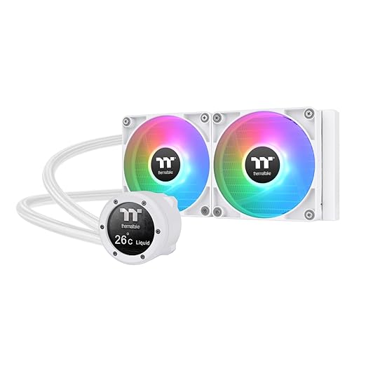 Thermaltake TH240 V2 Ultra ARGB Sync/AlO Liquid Cooler/ARGB Fan 120 * 2/PWM 500~1500rpm/Water Block 2.1" LCD/White, CL-W404-PL12SW-A
