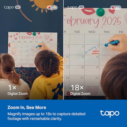 Tapo 4K Indoor Pan/Tilt Wired Security Camera, Baby Monitor, C260