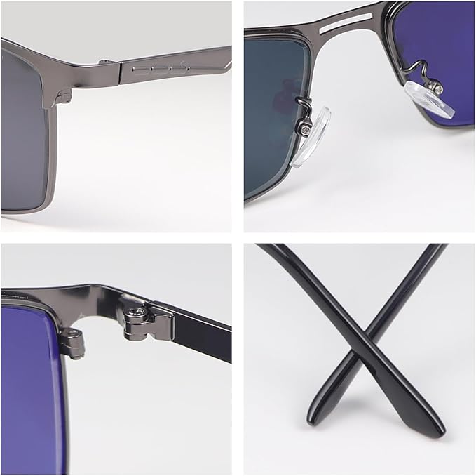 Polarized Nearsighted Sunglasses Tinted Gray for Men Women Myopia Distance Driving Glasses Shortsighted Eyeglasses Blue Light Blocking UV400 Protection Outdoor Shades Full-Rim Frame Anti Glare Eyewear