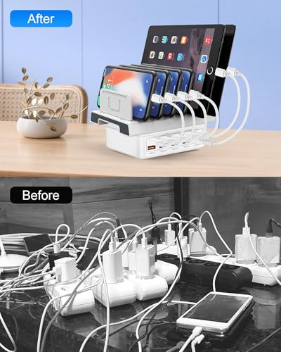 USB C Charger Station for Multiple Devices, 10-Port USBC Charging Hub
