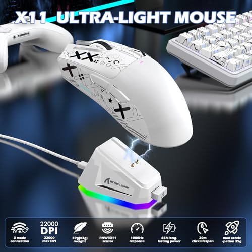ATTACK SHARK X65 PRO HE Magnetic Keyboard & X11 Gaming Mouse Combo, White