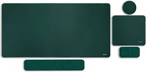MOSISO Large Gaming Mouse Pad&Massage Keyboard Wrist Rest, Peacock Green
