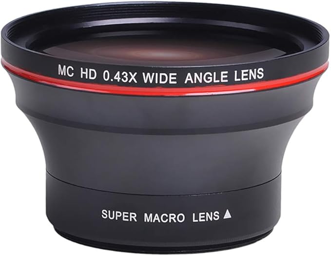 55MM 0.43x Professional HD Wide Angle Lens w/Macro Portion for Nikon D3400 D5600 for Sony Alpha Cameras
