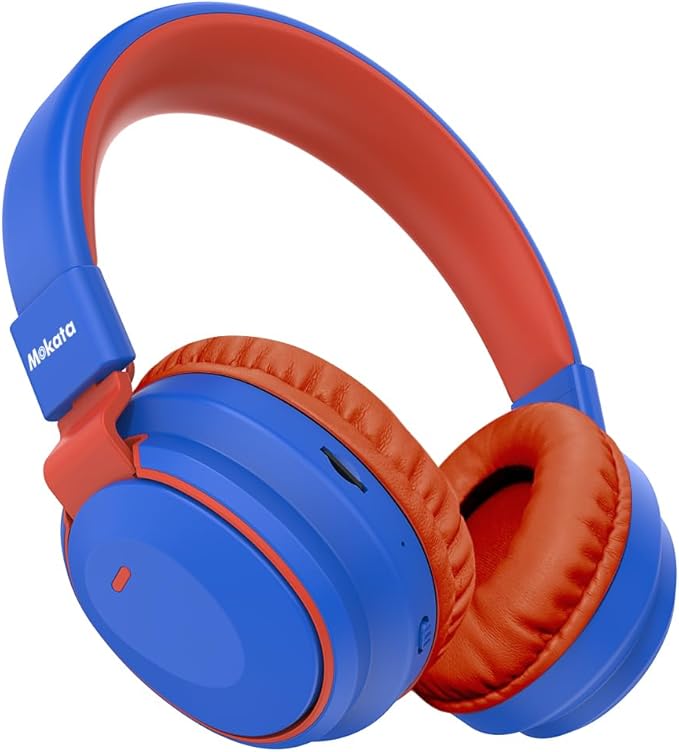 Kids Headphones Bluetooth 5.3 Wireless Lightweight Fast Charging 68 Hours Play Time Volume Limited 85/94dB Over Ear Foldable with Built-in Mic for Toddler Boy Girl Tablet Pad Blue
